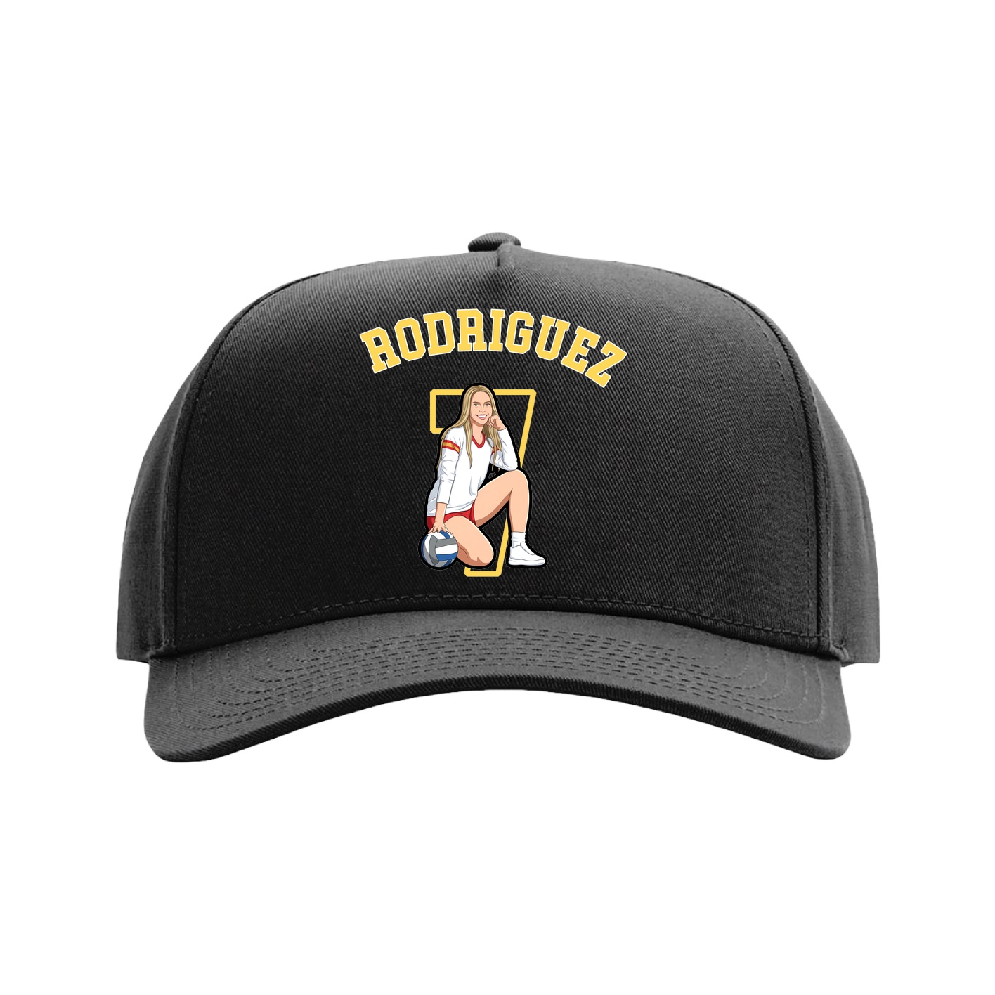 Full Fabric Five-Panel Champ Cap — Shirsey Arch in Black
