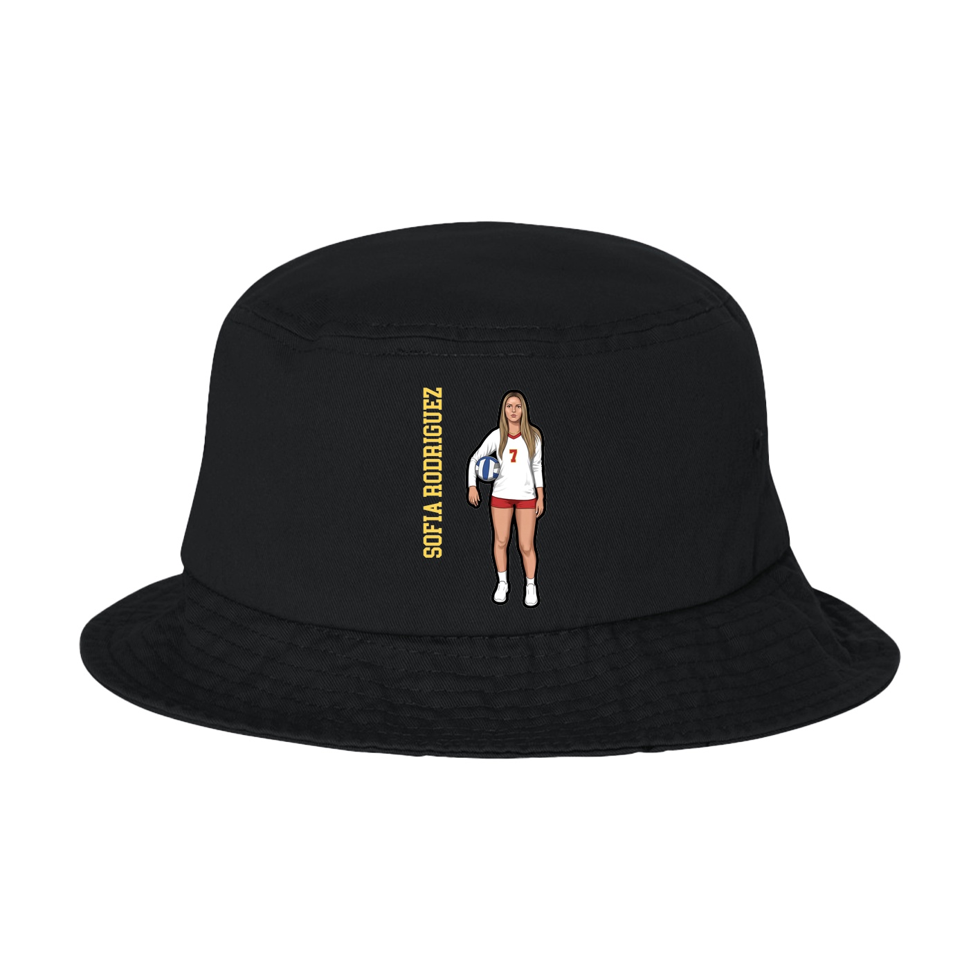 Bucket Cap — Name Vertical in Black