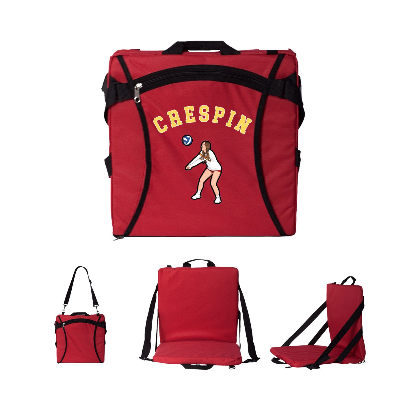 Folding Stadium Seat — Shirsey Arch in Red