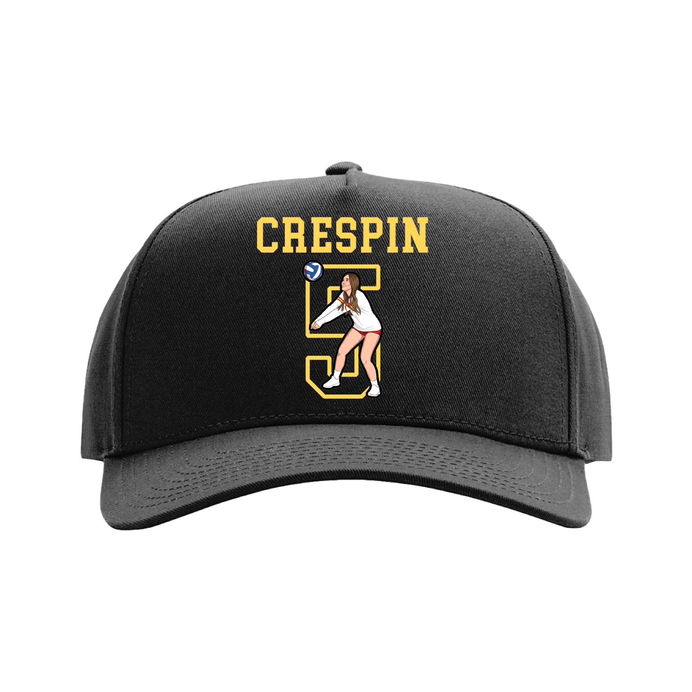 Full Fabric Five-Panel Champ Cap — Shirsey in Black