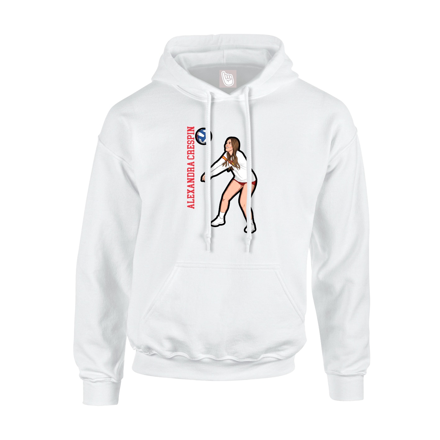 Youth Hoodie — Name Vertical in White