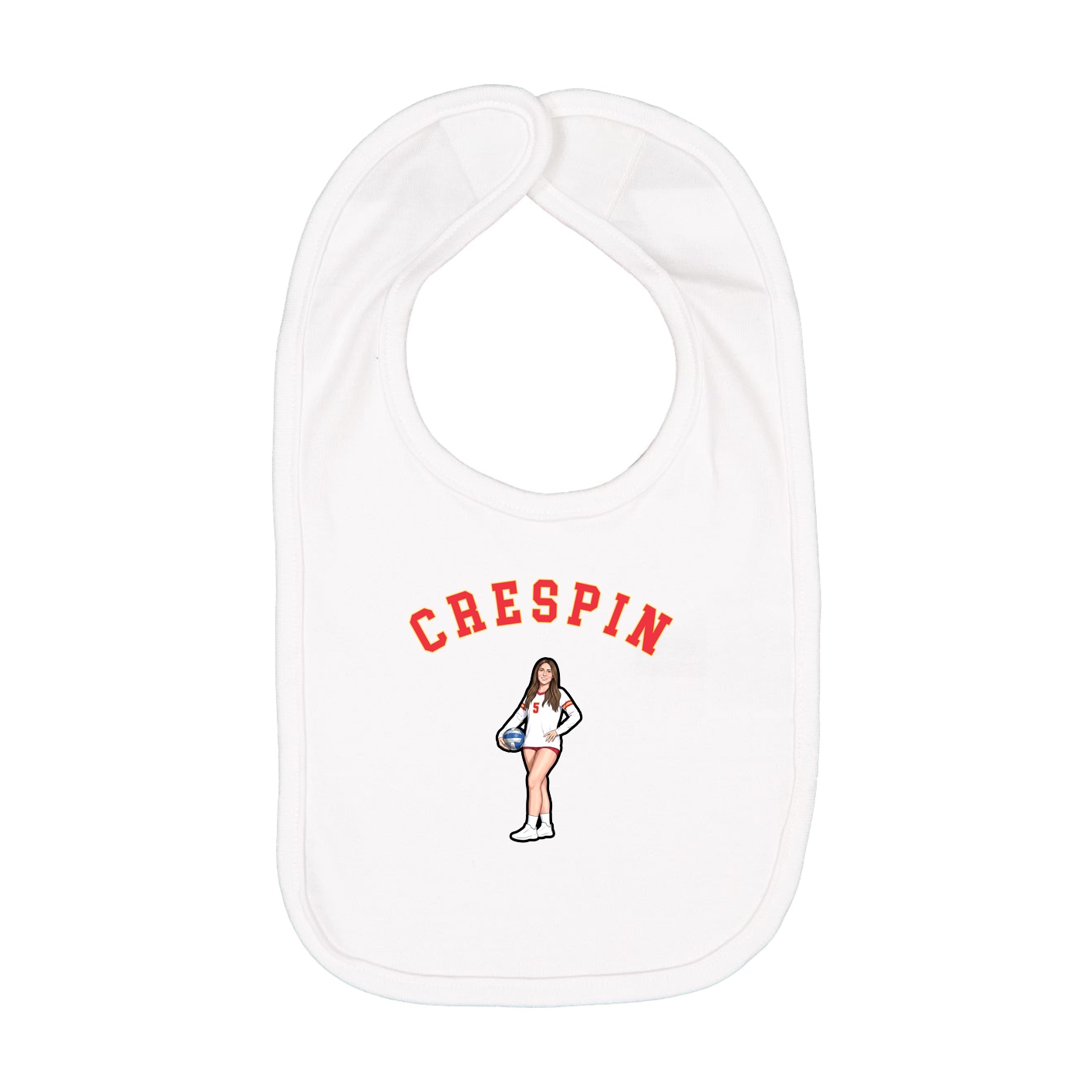 Infant Bib — Shirsey Arch in White