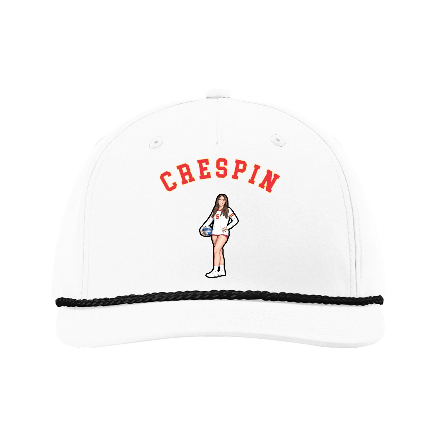 Five-Panel Classic Rope Cap — Shirsey Arch in White