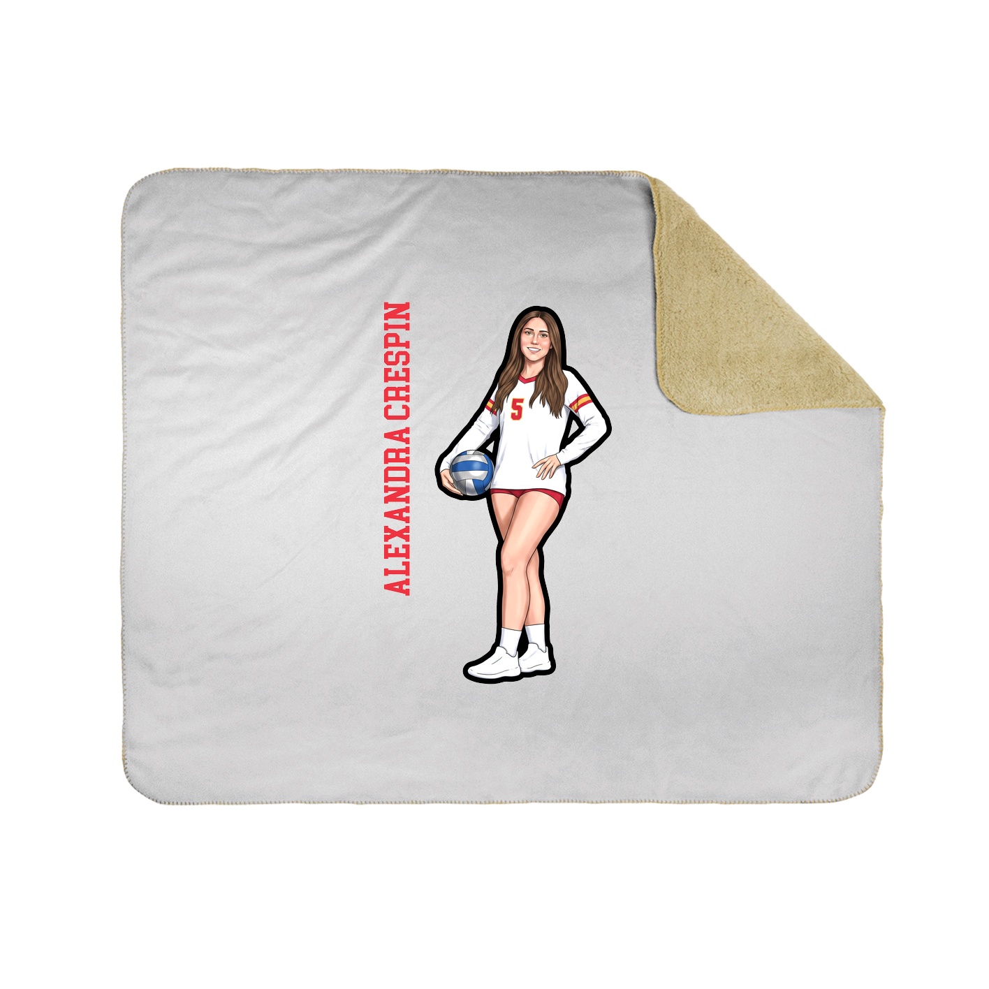 Throw Blanket — Name Vertical in White