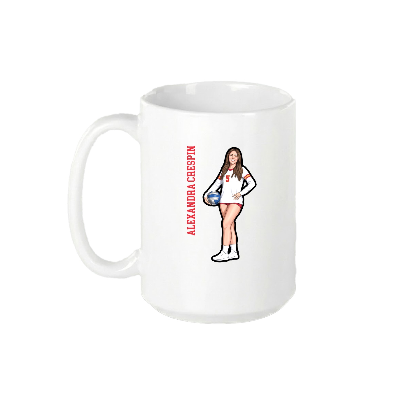 15oz Coffee Mug — Name Vertical in White