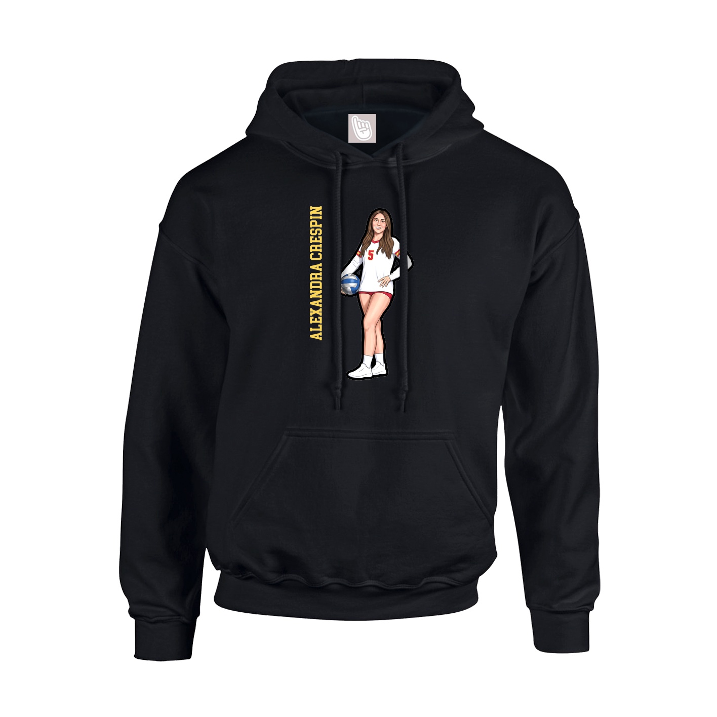 Hoodie — Name Vertical in Black