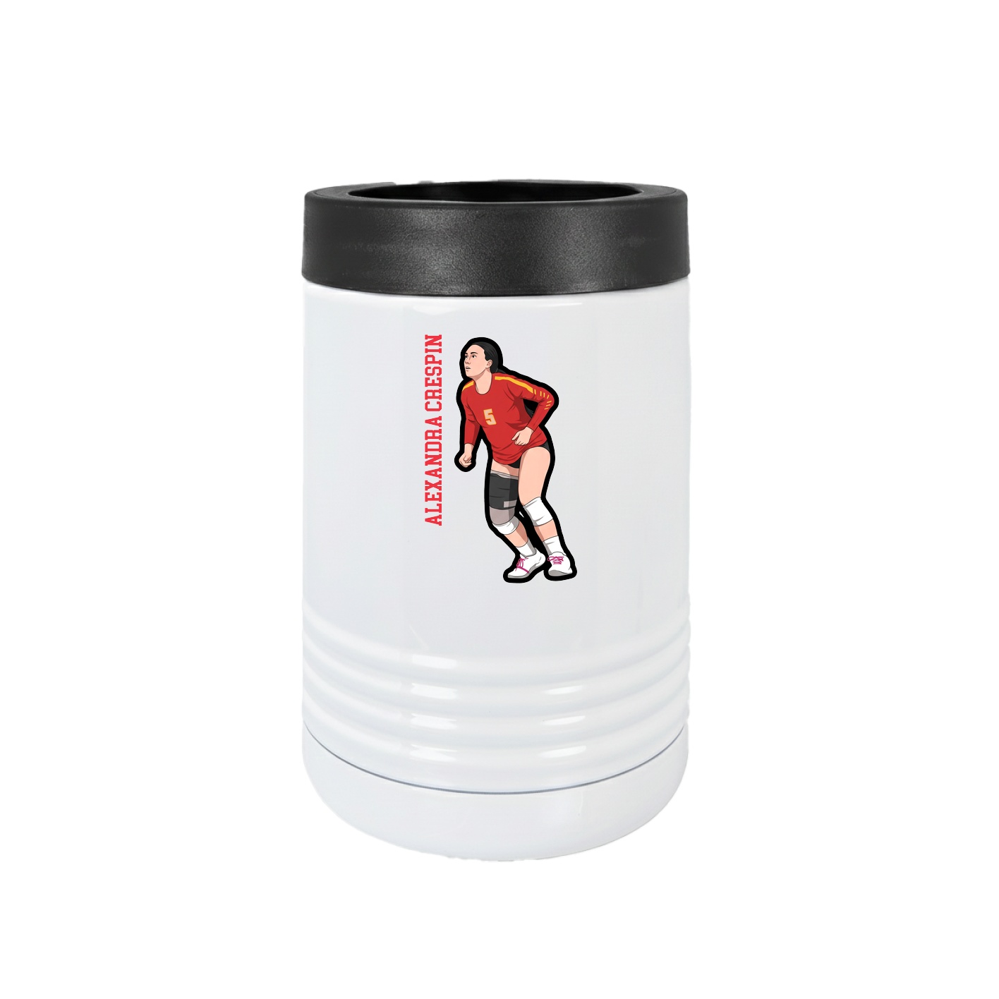 Beverage Holder — Name Vertical in White