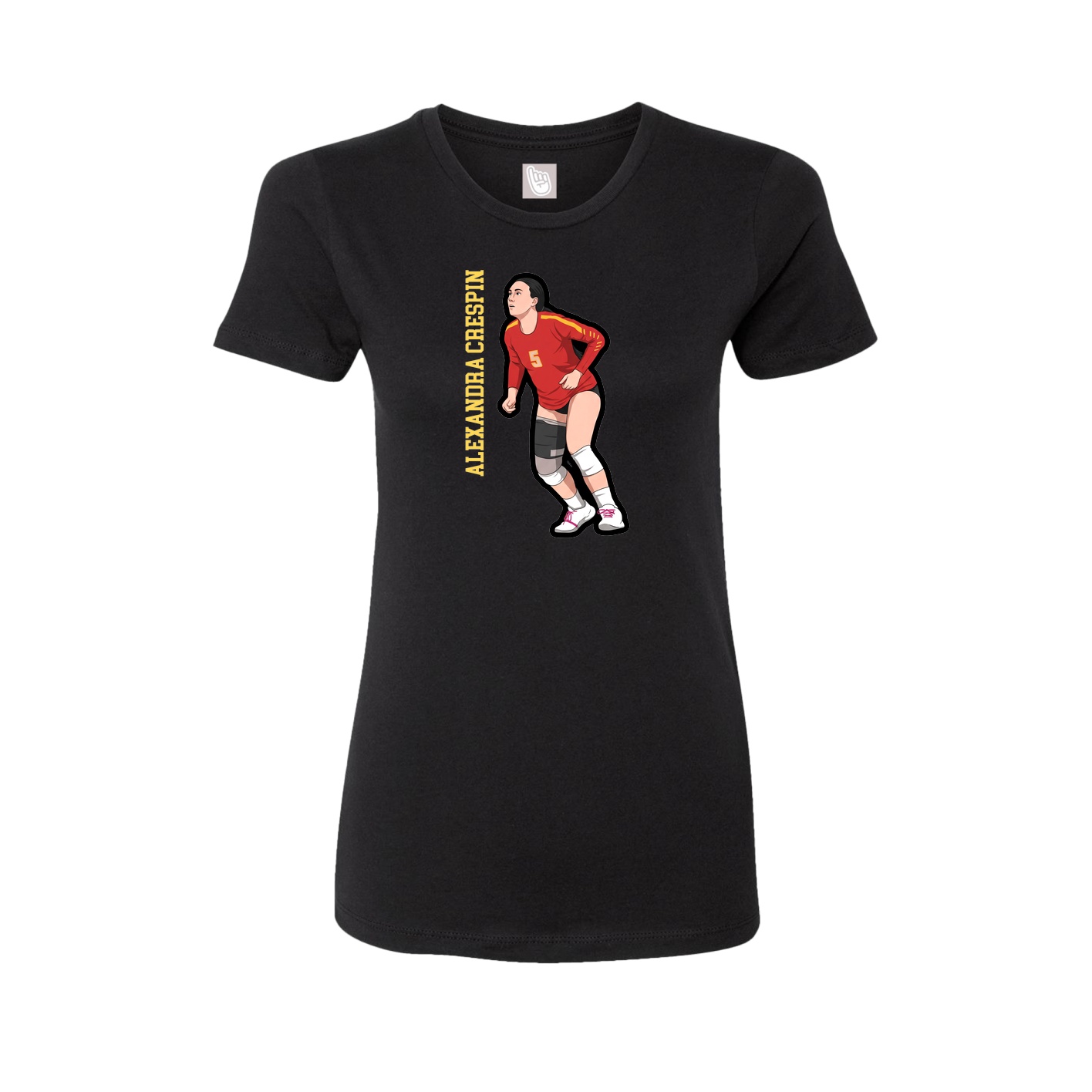 Womens Tee — Name Vertical in Black