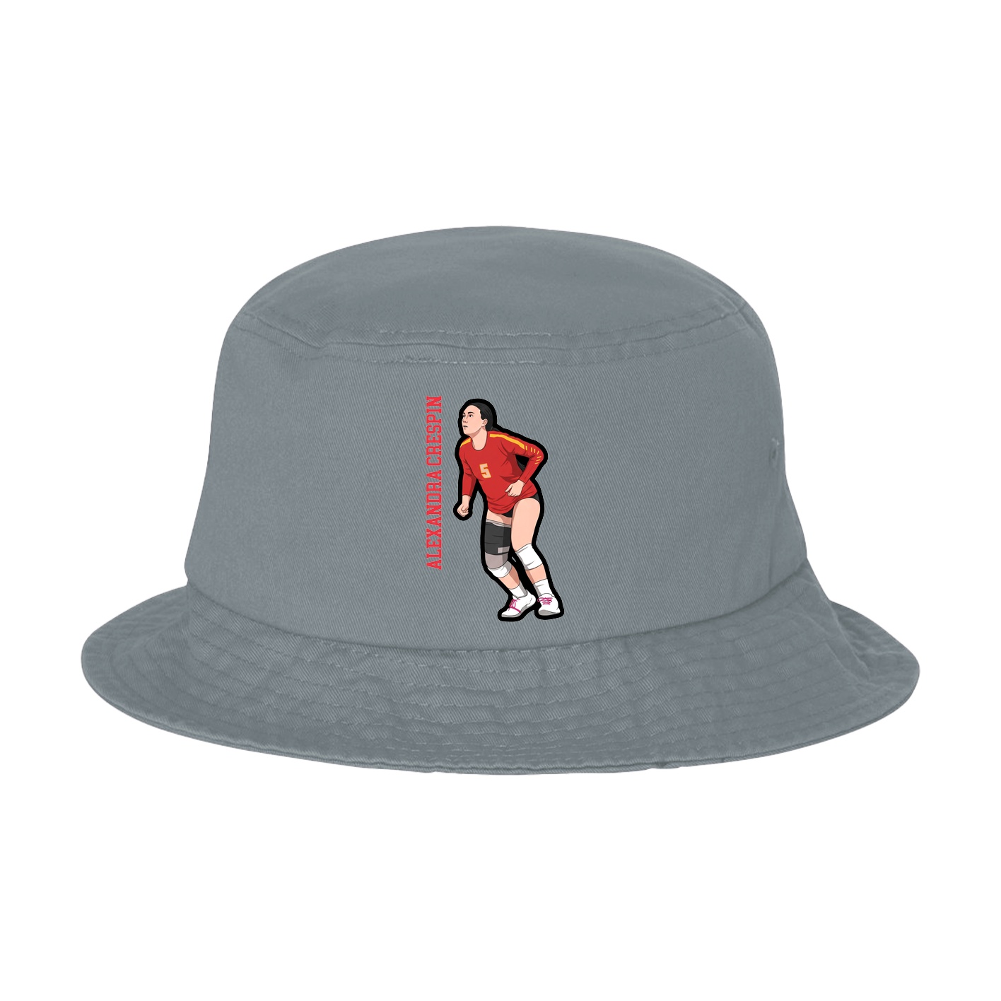 Bucket Cap — Name Vertical in Grey