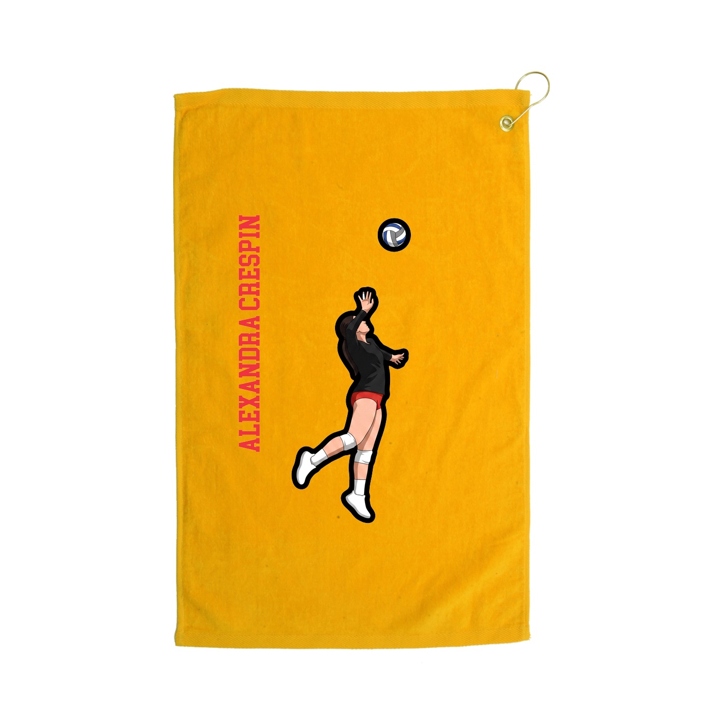 Golf Towel — Name Vertical in Gold