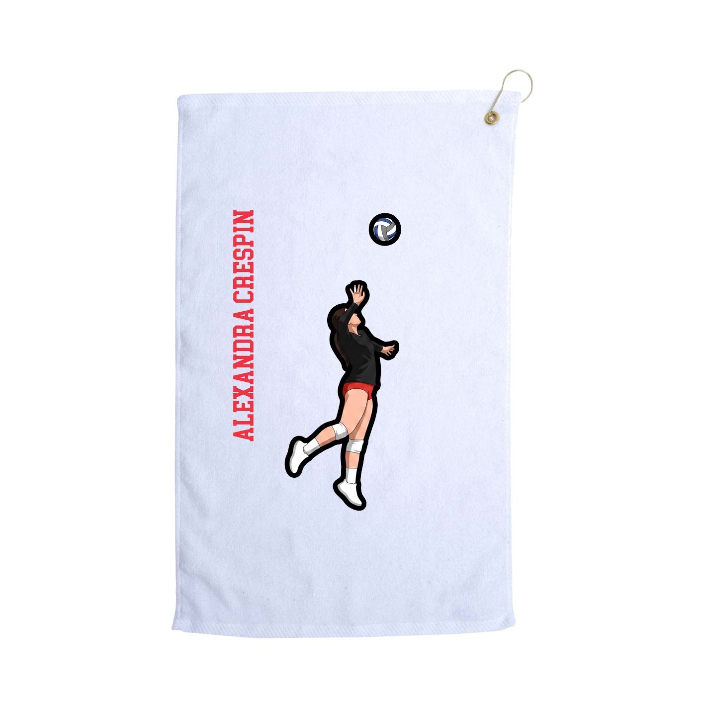 Golf Towel — Name Vertical in White
