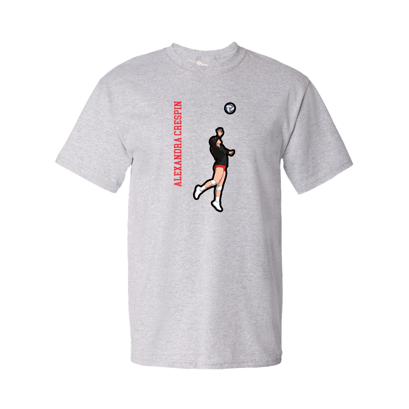 Youth Tee — Name Vertical in Grey
