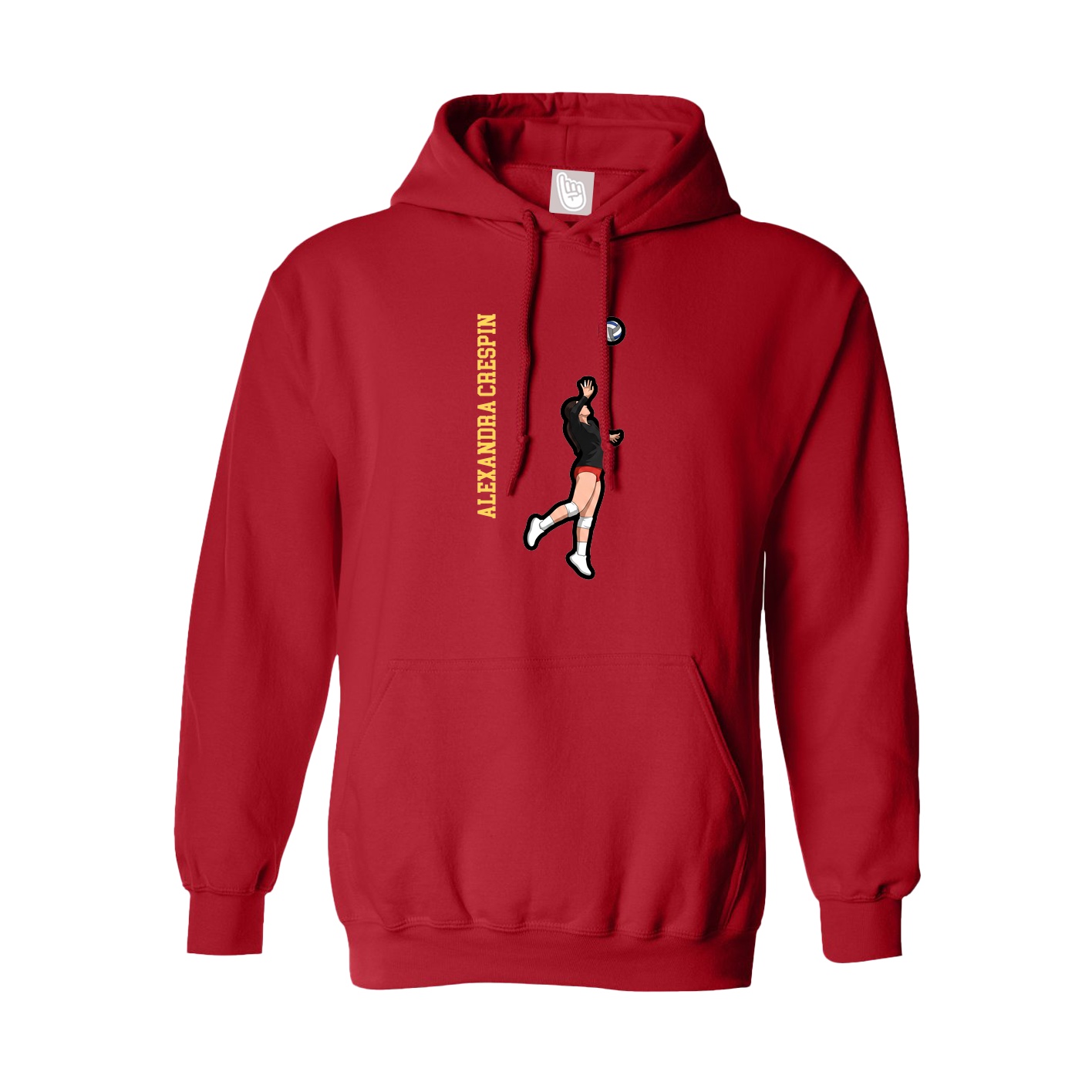 Youth Hoodie — Name Vertical in Red