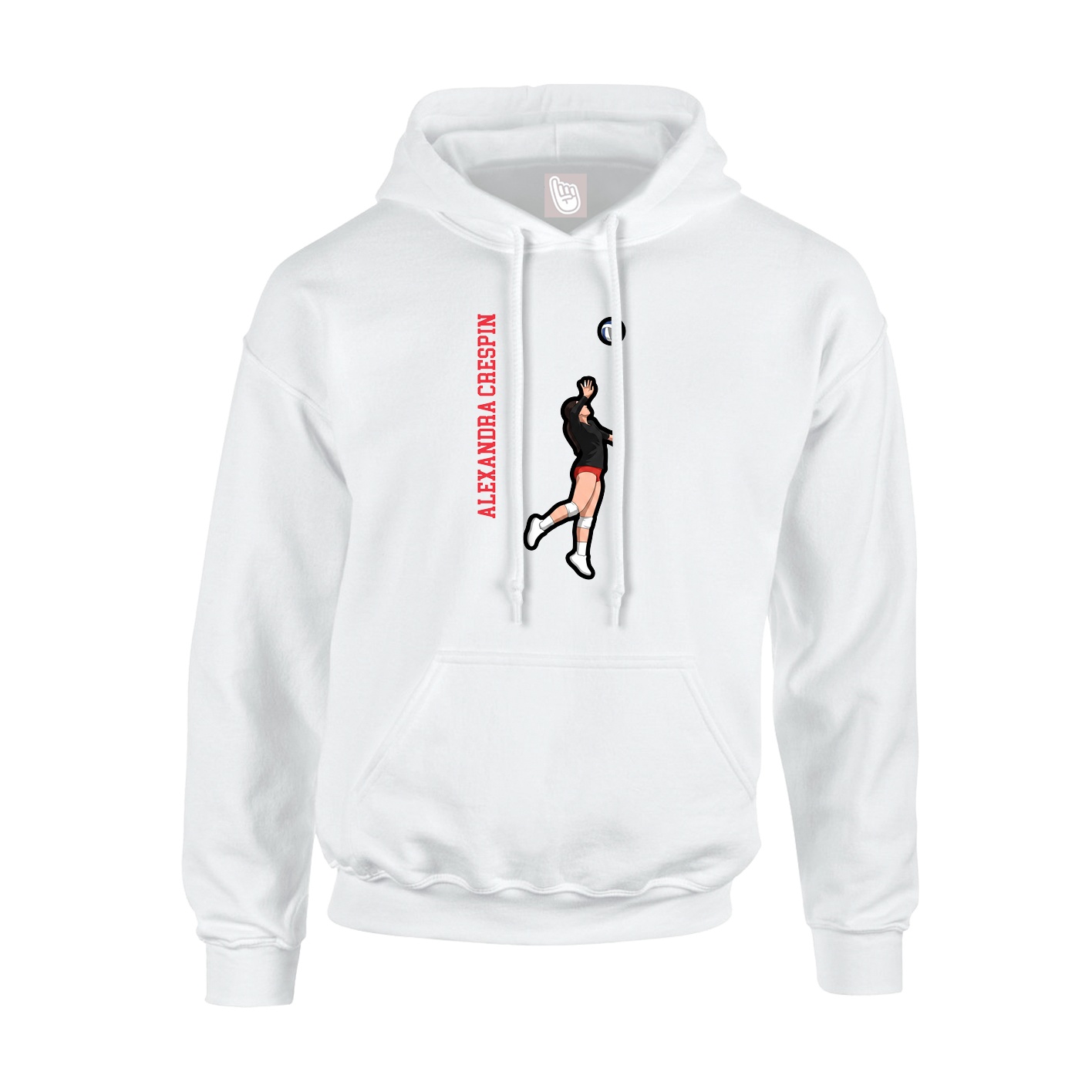 Youth Hoodie — Name Vertical in White