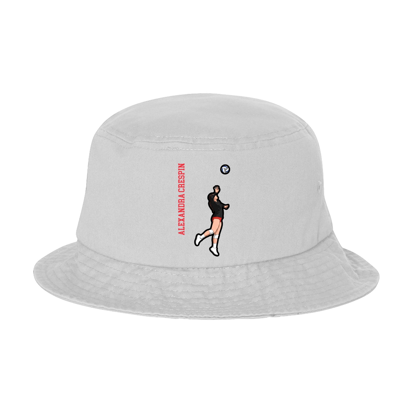 Bucket Cap — Name Vertical in White