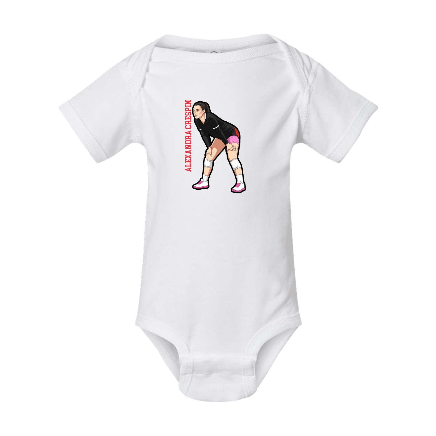 Baby Onesie — Name Vertical in White
