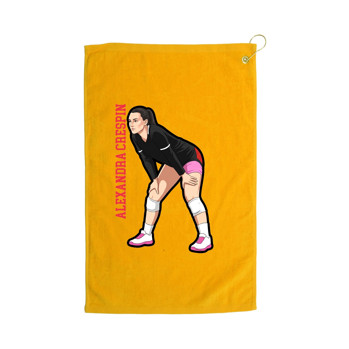 Golf Towel — Name Vertical in Gold
