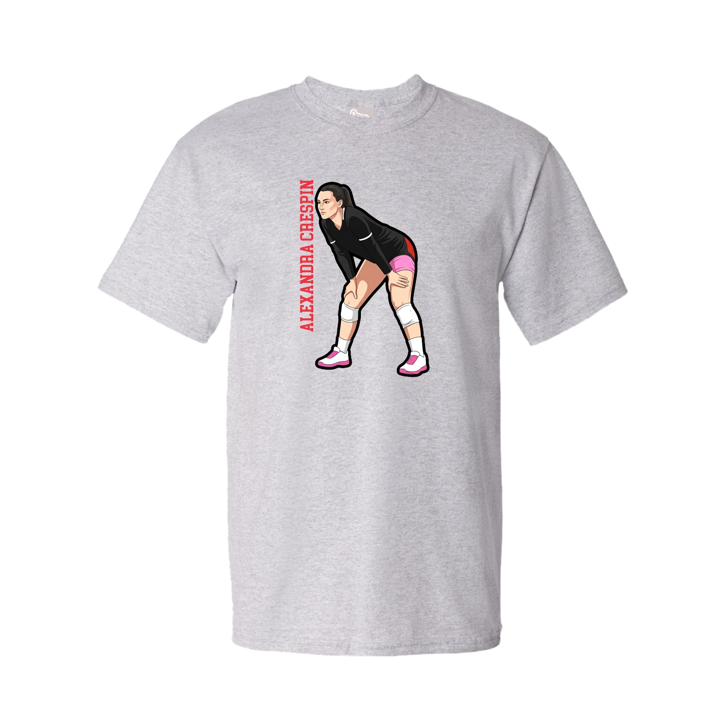 Tee — Name Vertical in Grey