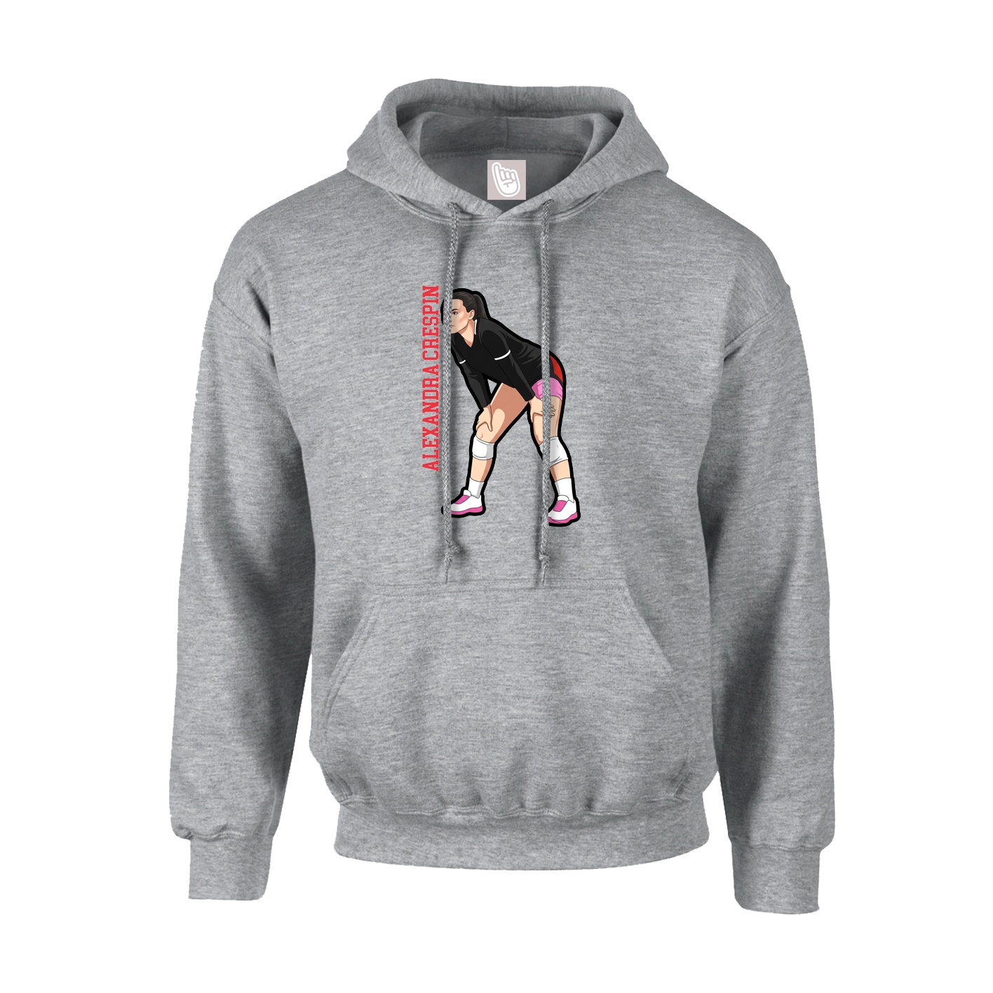 Youth Hoodie — Name Vertical in Grey
