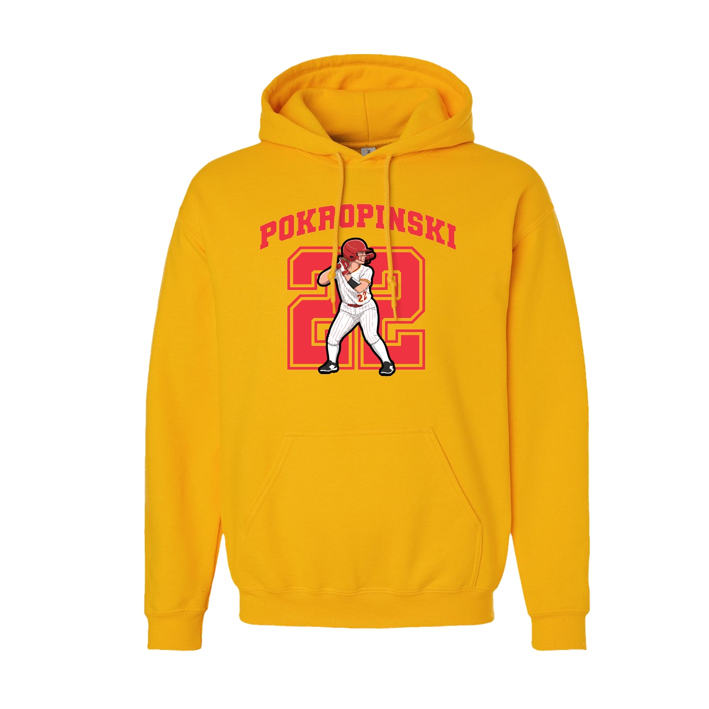 Youth Hoodie — Number in Gold