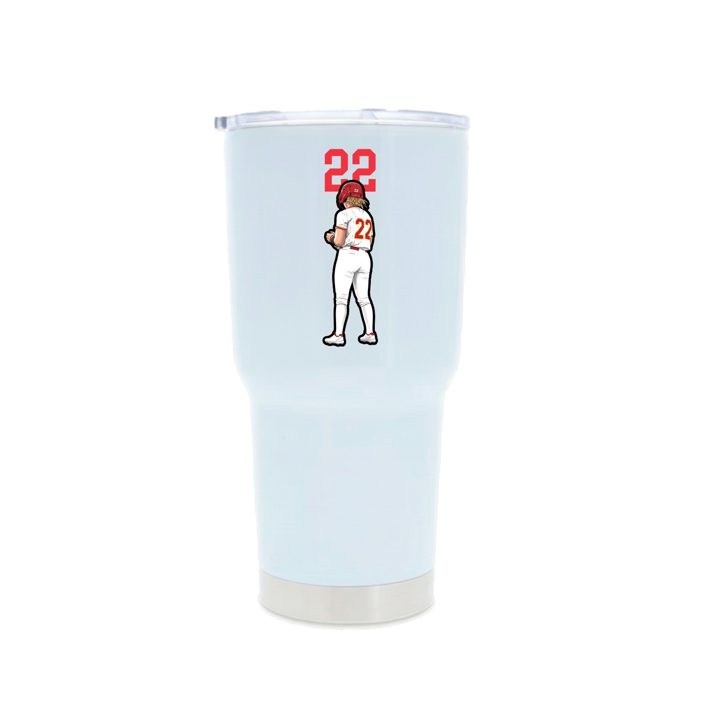 30oz Stainless Steel Tumbler — Number Top in White