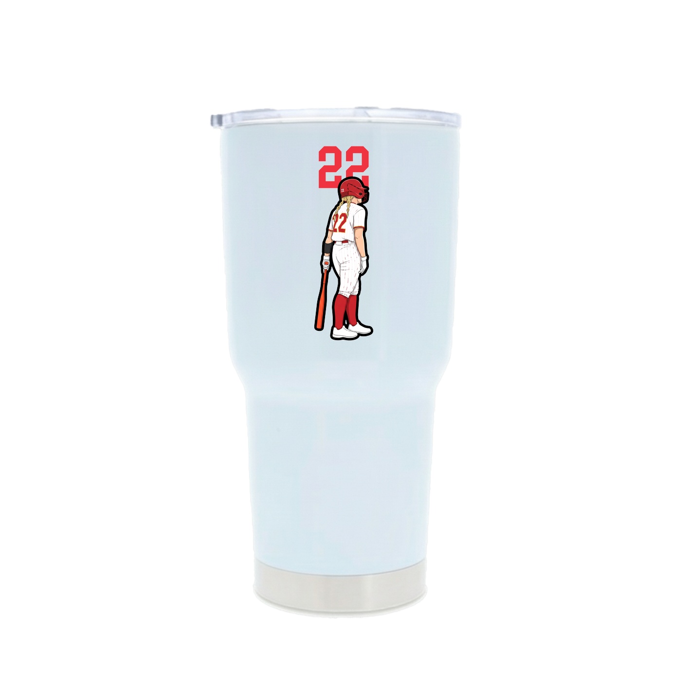30oz Stainless Steel Tumbler — Number Top in White