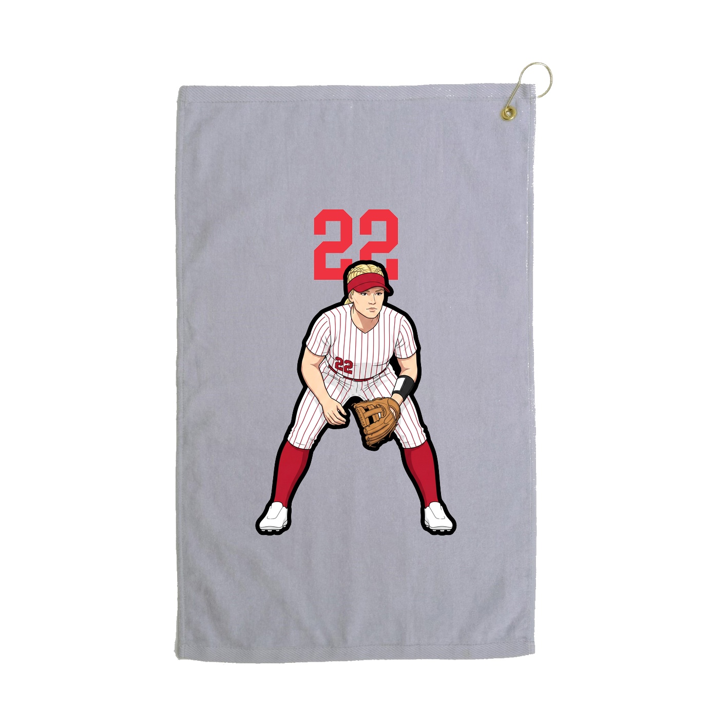 Golf Towel — Number Top in Grey
