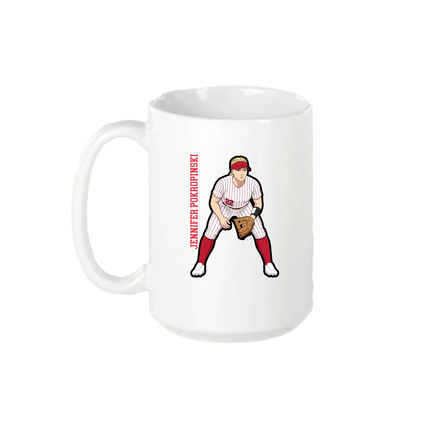 15oz Coffee Mug — Name Vertical in White