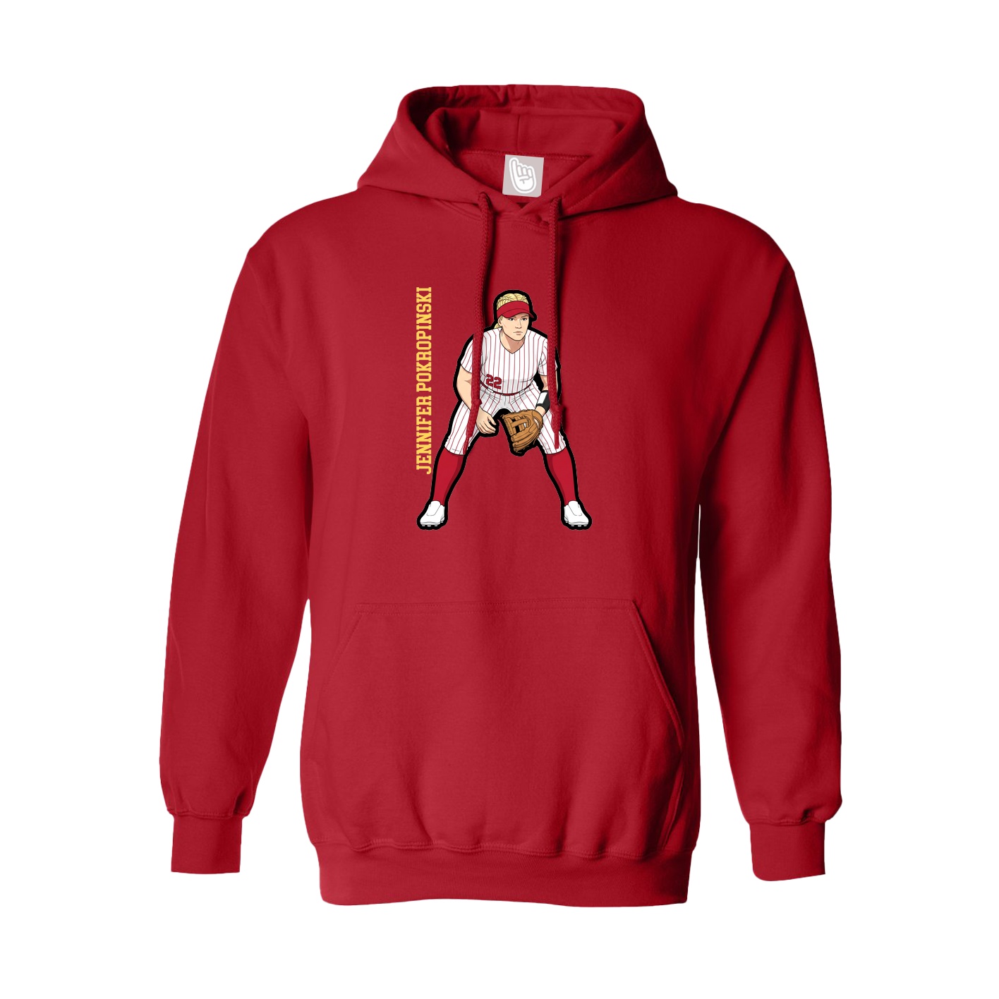 Hoodie — Name Vertical in Red