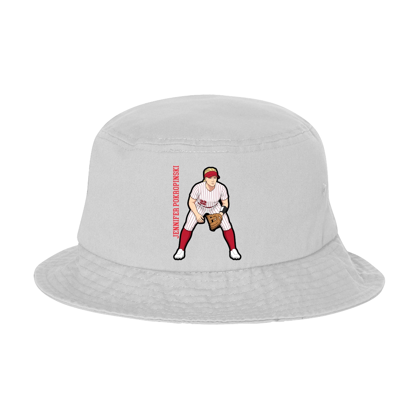 Bucket Cap — Name Vertical in White