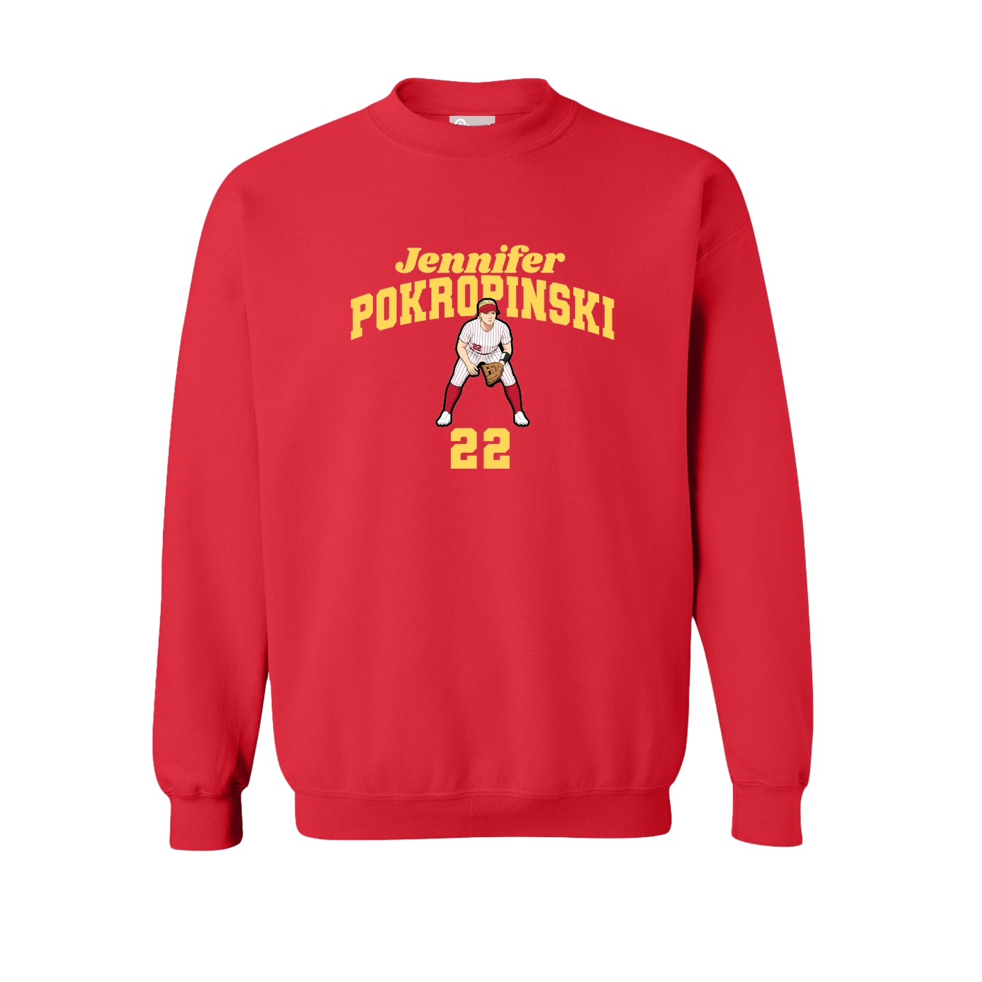 Fleece Crew — Signature Arch in Red