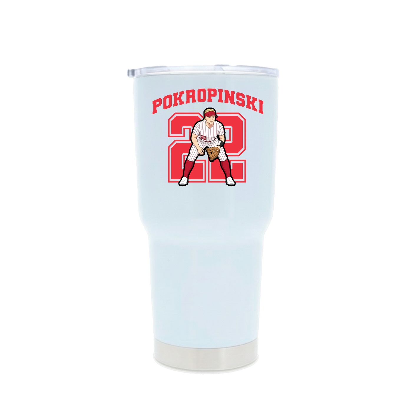 30oz Stainless Steel Tumbler — Number in White