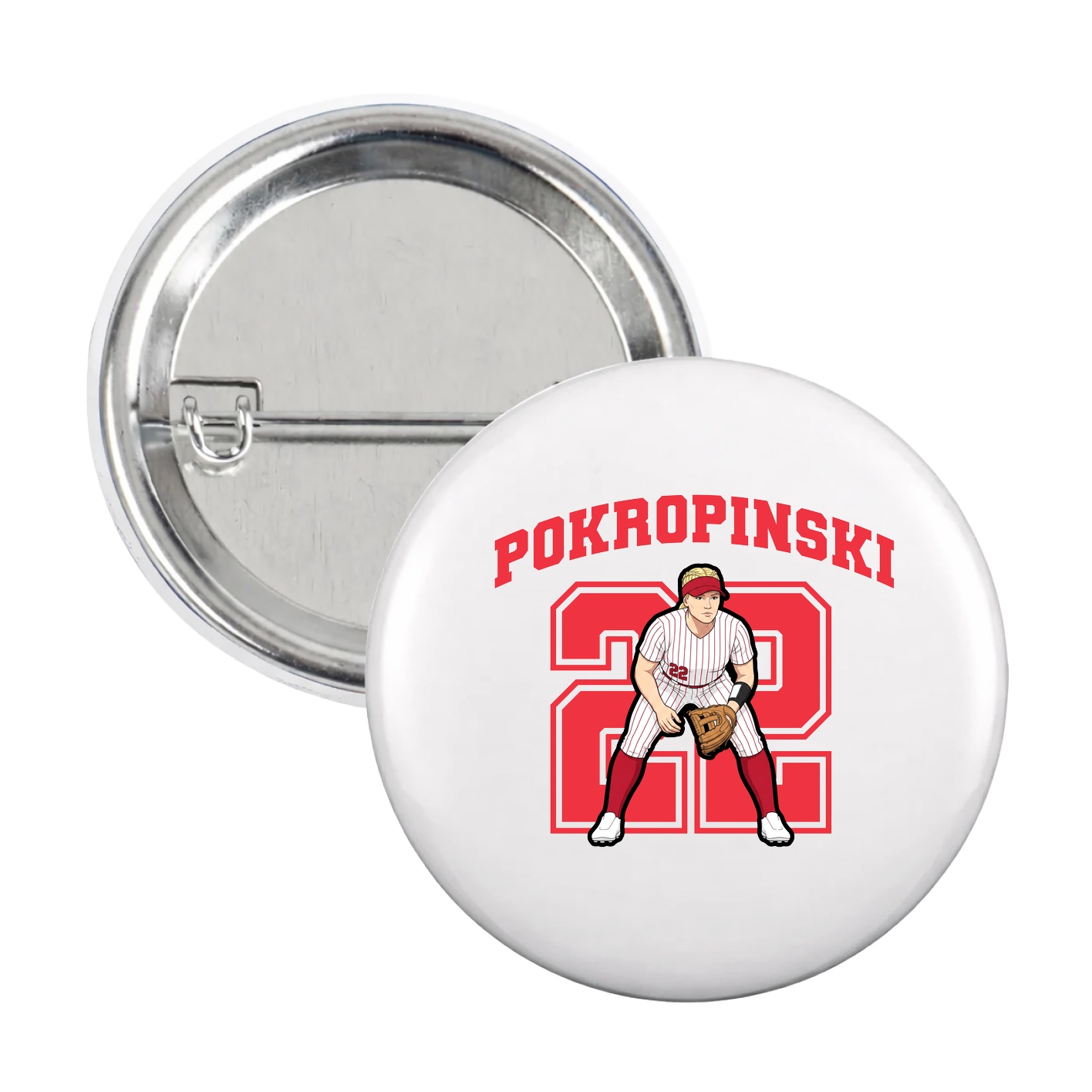 Game Day Button — Number in White