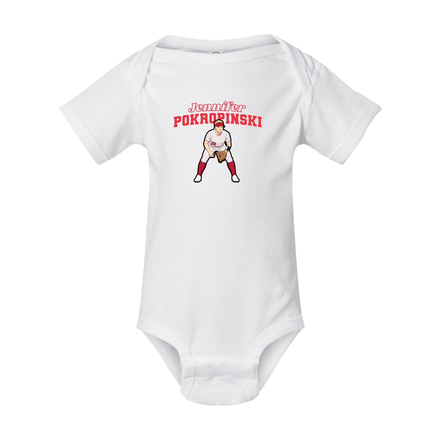 Baby Onesie — Name Arch in White
