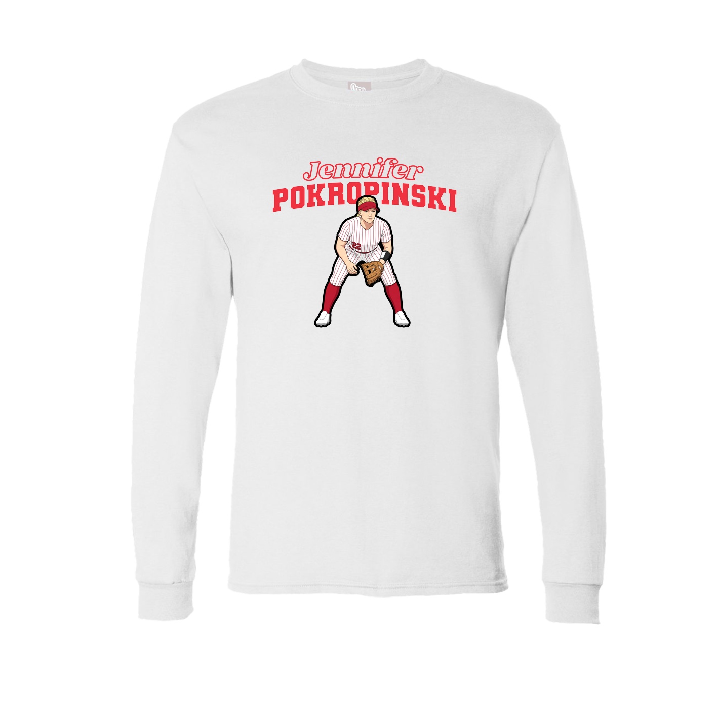 Long Sleeve Tee — Name Arch in White