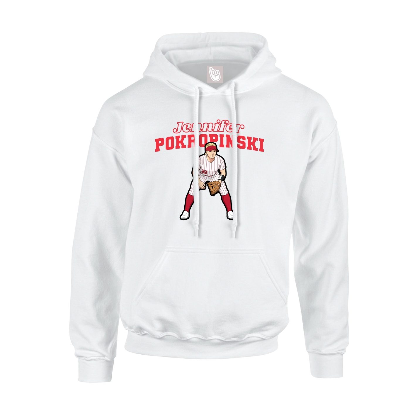 Youth Hoodie — Name Arch in White