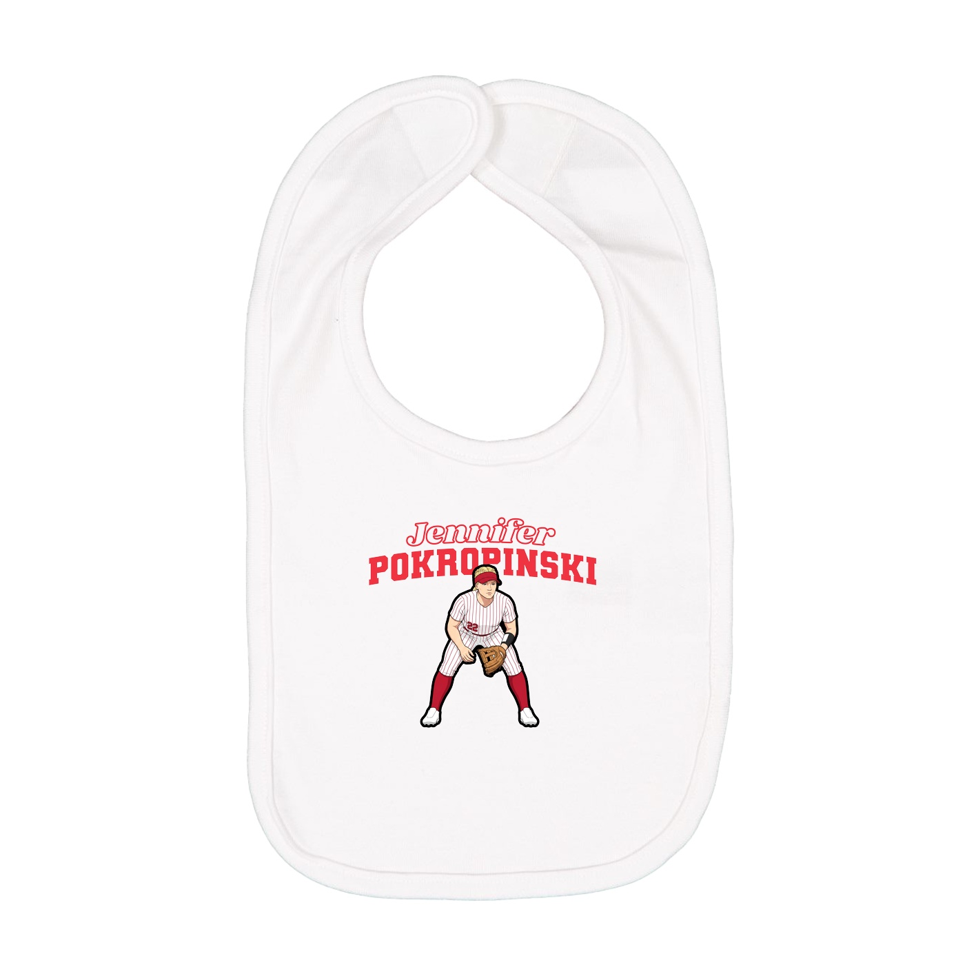 Infant Bib — Name Arch in White