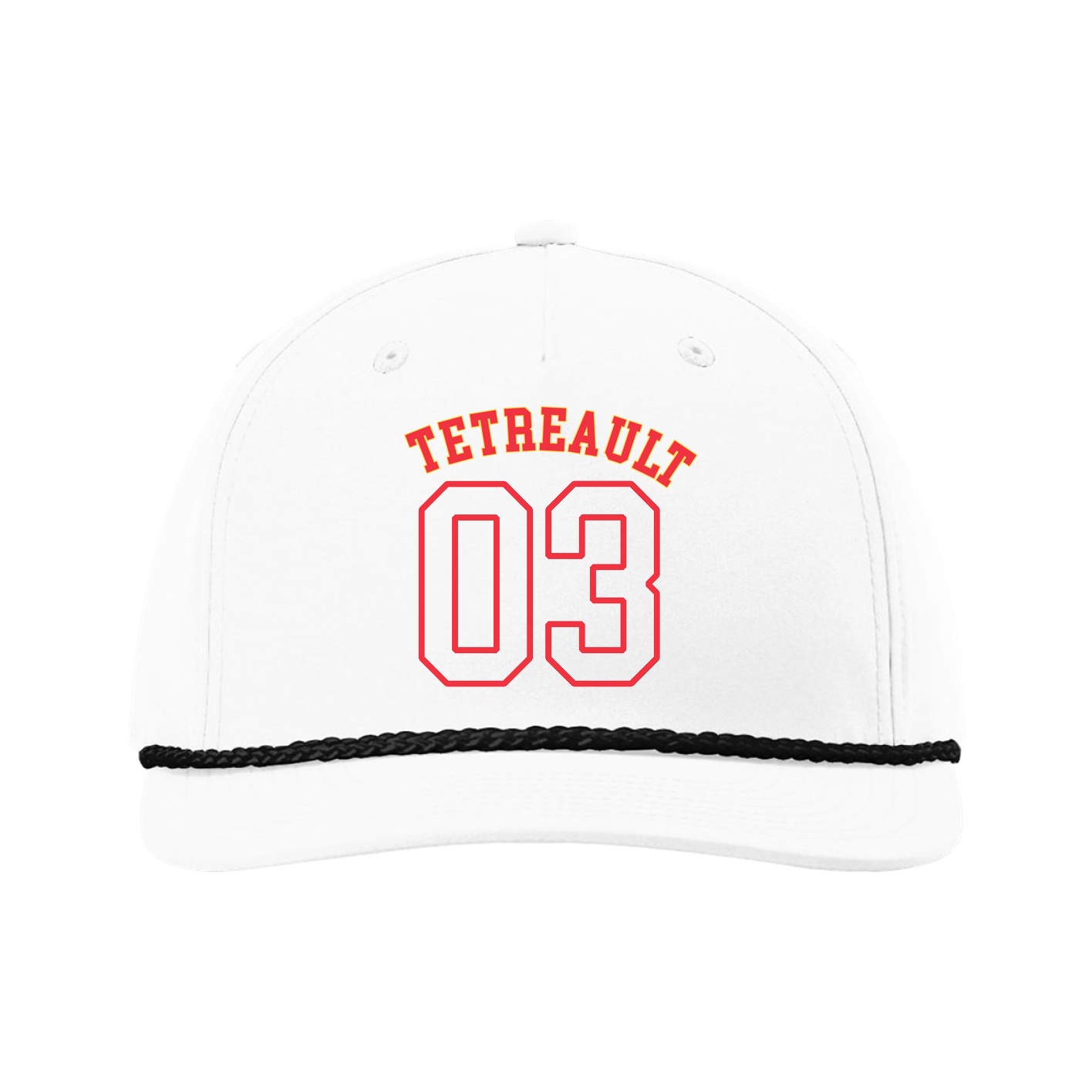Five-Panel Classic Rope Cap — Shirsey Arch in White
