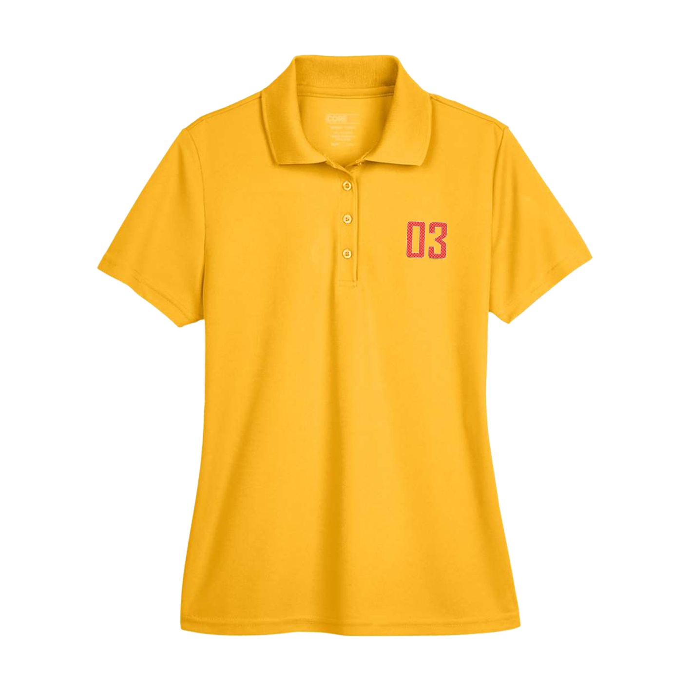 Womens Performance Polo — Front Shirsy in Gold