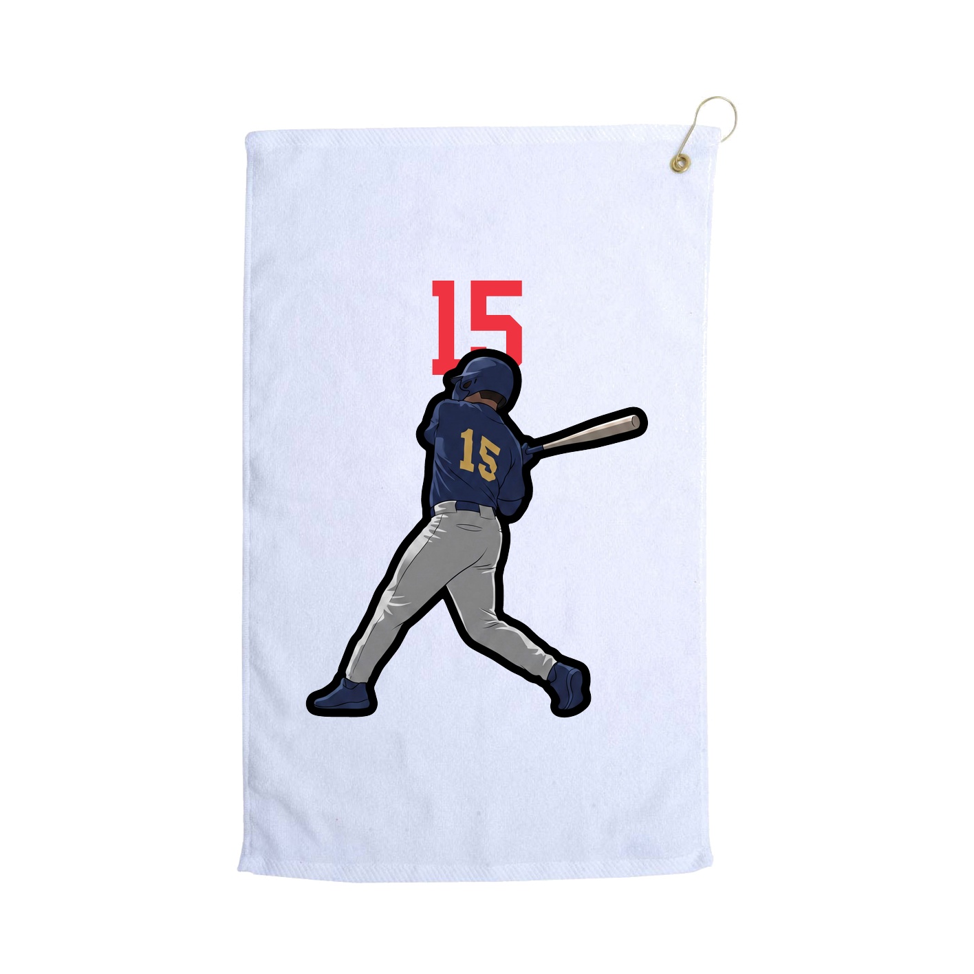 Golf Towel — Number Top in White