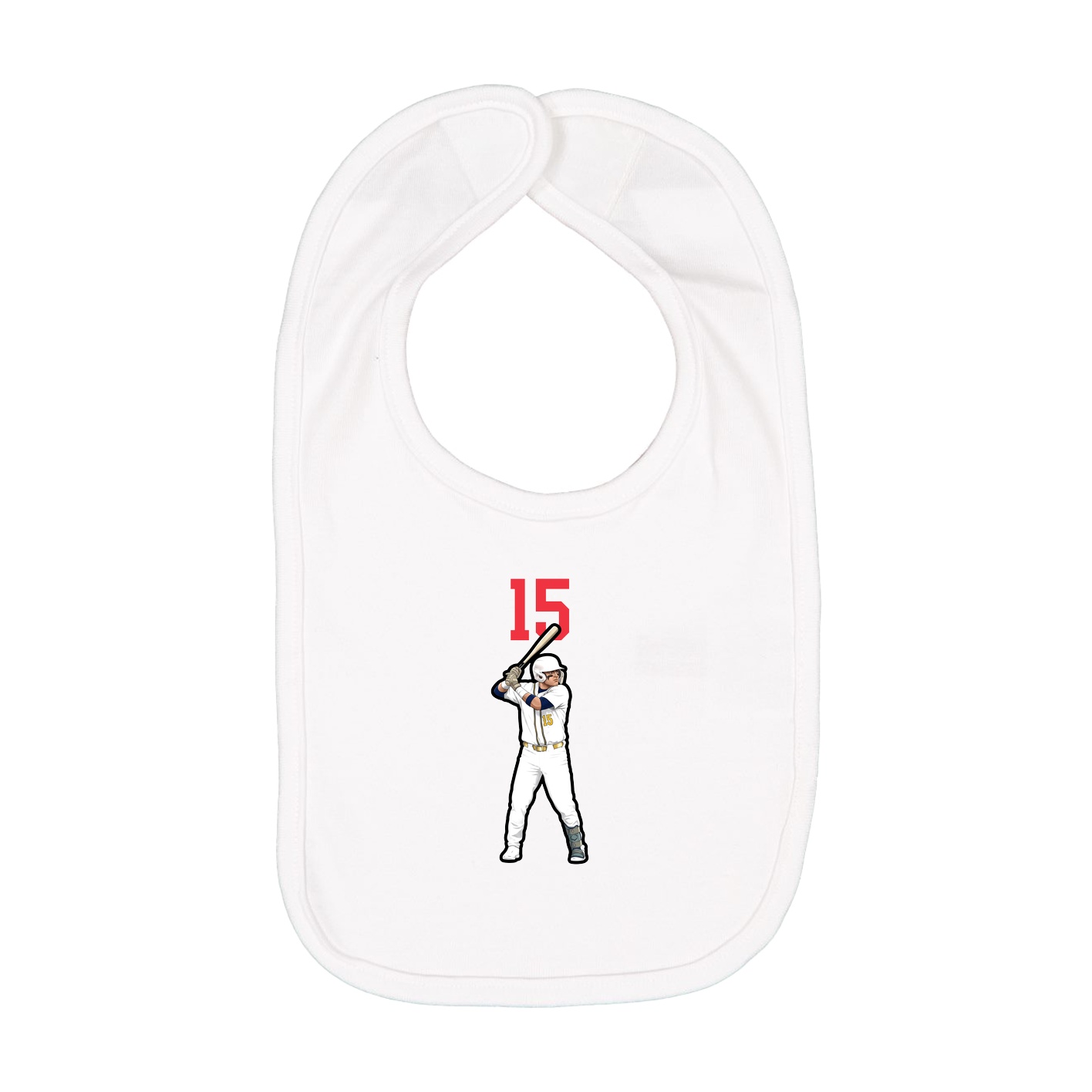 Infant Bib — Number Top in White