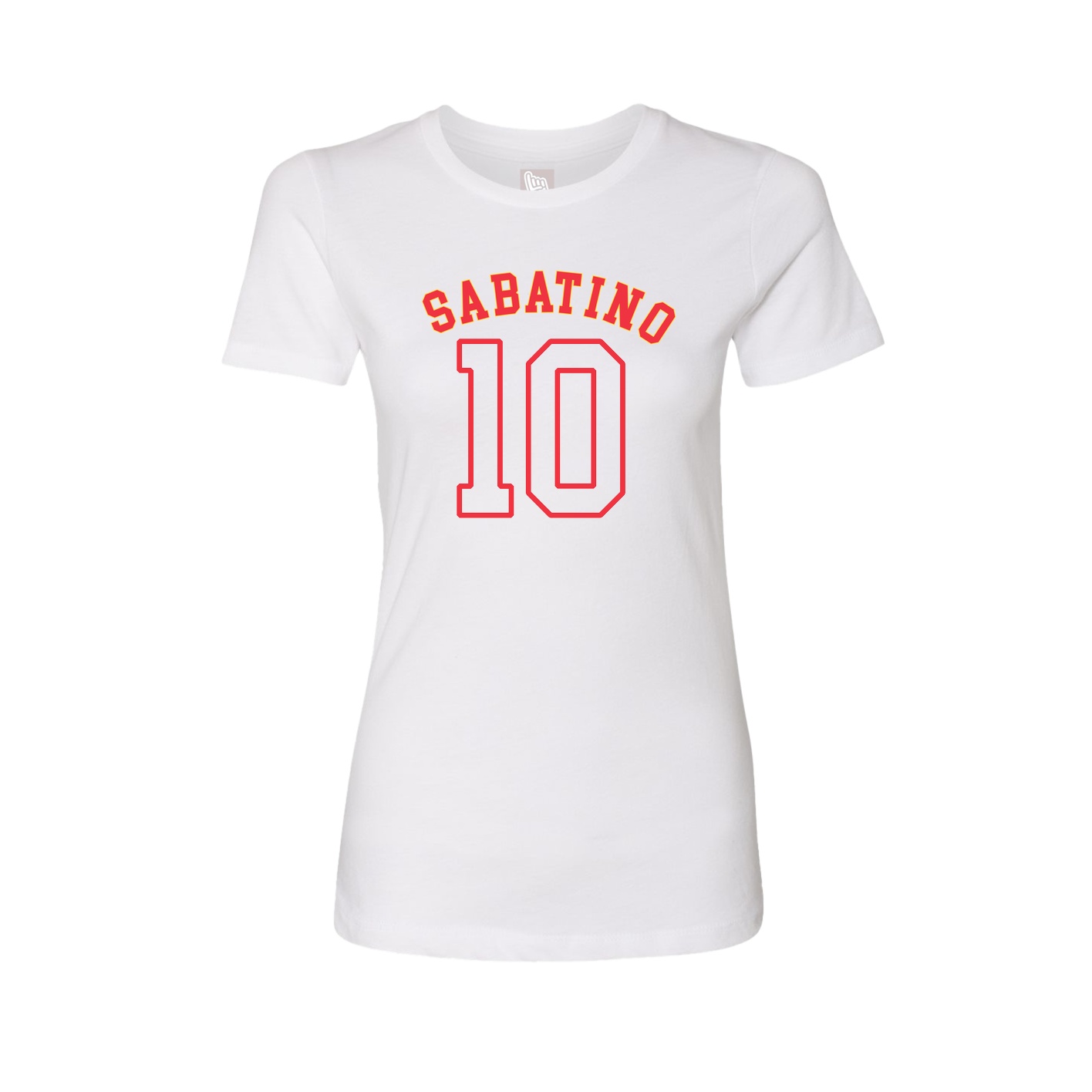 Fitted Women's Tee — Shirsey Arch in White