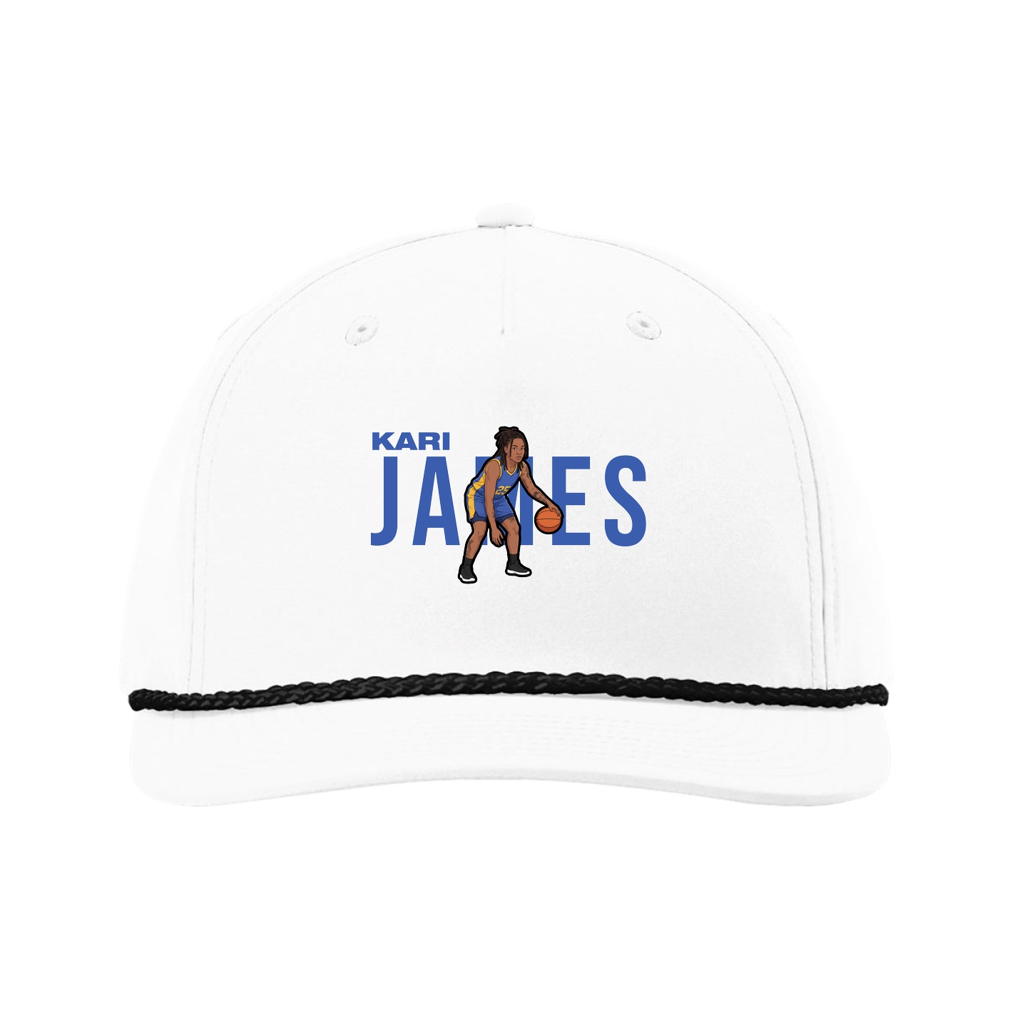 Five-Panel Classic Rope Cap — Player Name in White