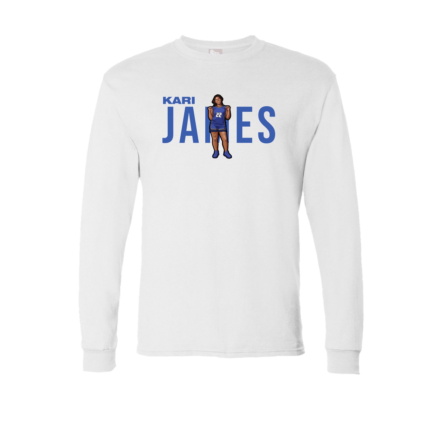 Long Sleeve Tee — Player Name in White