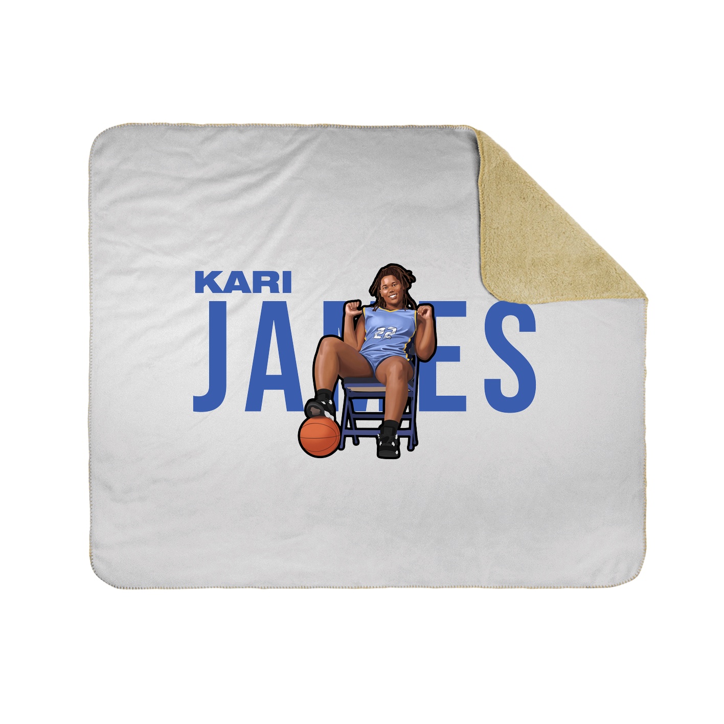 Throw Blanket — Player Name in White