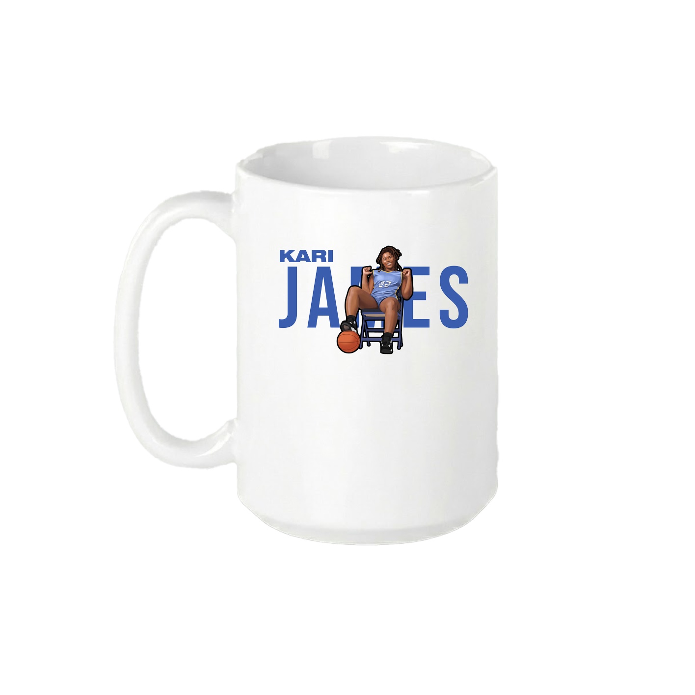 15oz Coffee Mug — Player Name in White