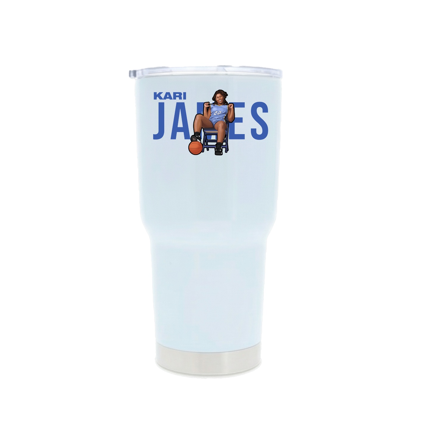 30oz Stainless Steel Tumbler — Player Name in White