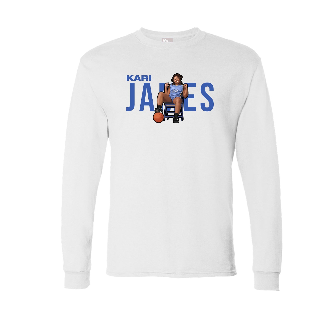 Long Sleeve Tee — Player Name in White