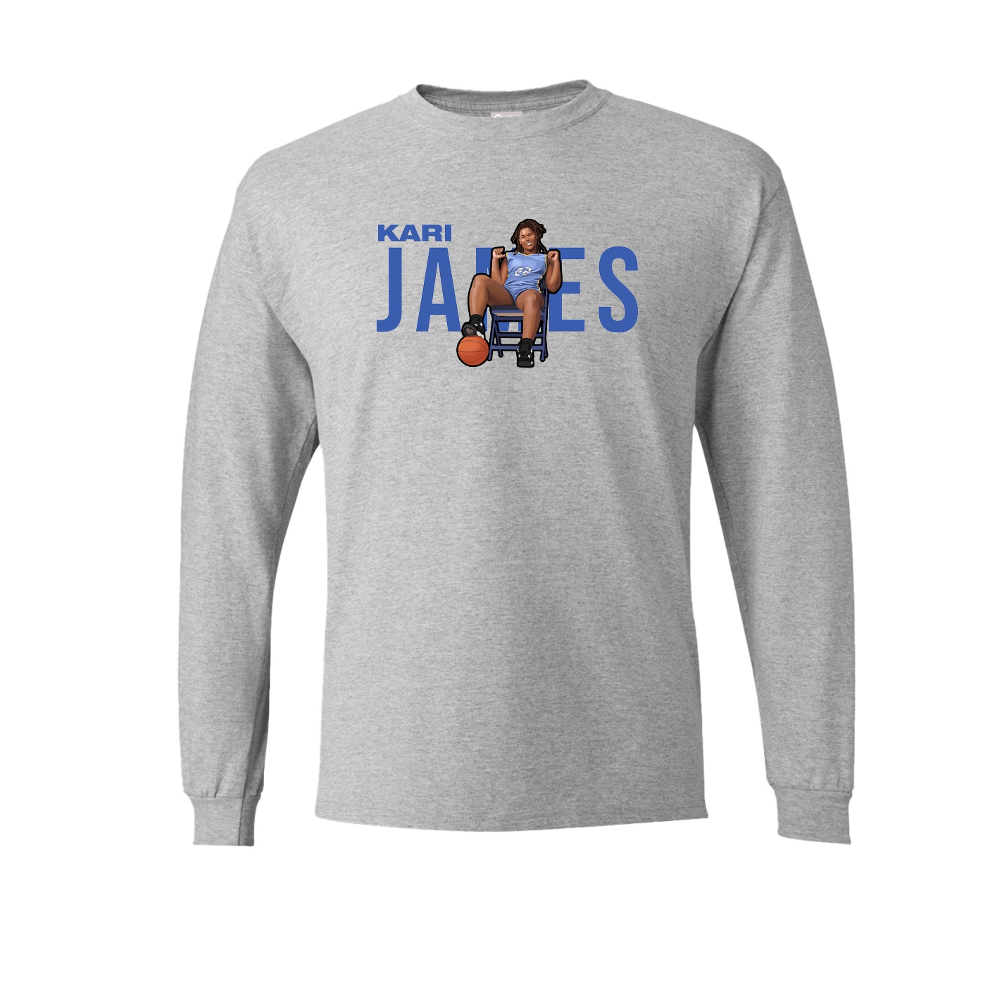 Long Sleeve Tee — Player Name in Grey