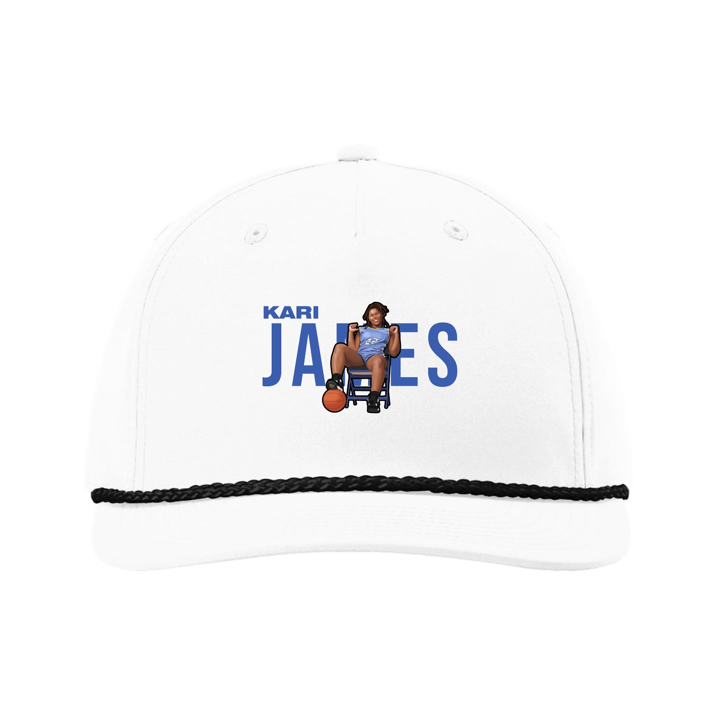 Five-Panel Classic Rope Cap — Player Name in White